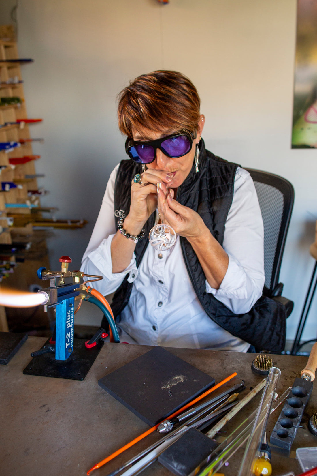 Atelier de soufflage de verre au chalumeau avec Esprit Verre en Lorraine