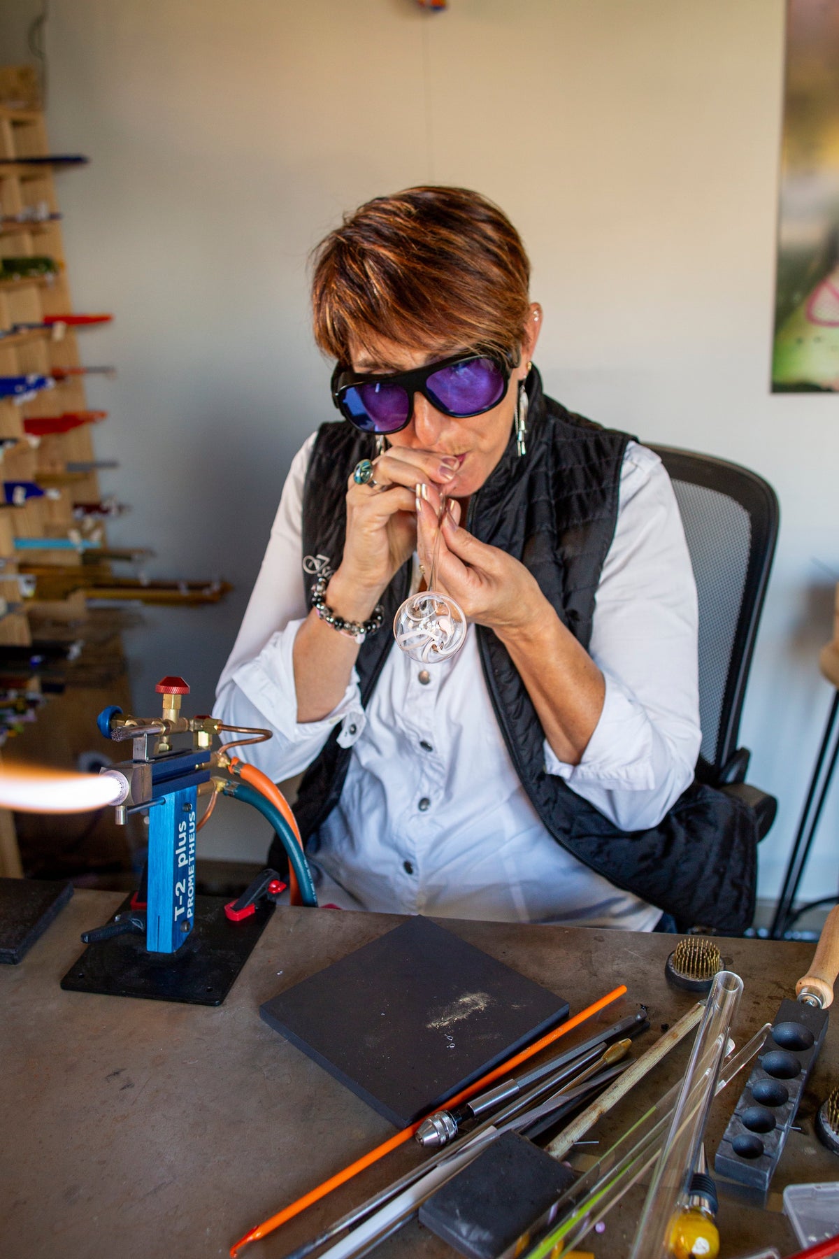 Atelier de soufflage de verre au chalumeau avec Esprit Verre en Lorraine