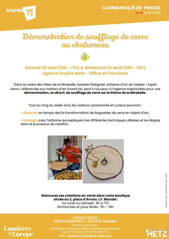 Je vous donne rendez-vous à la Fête de la Mirabelle de Metz !