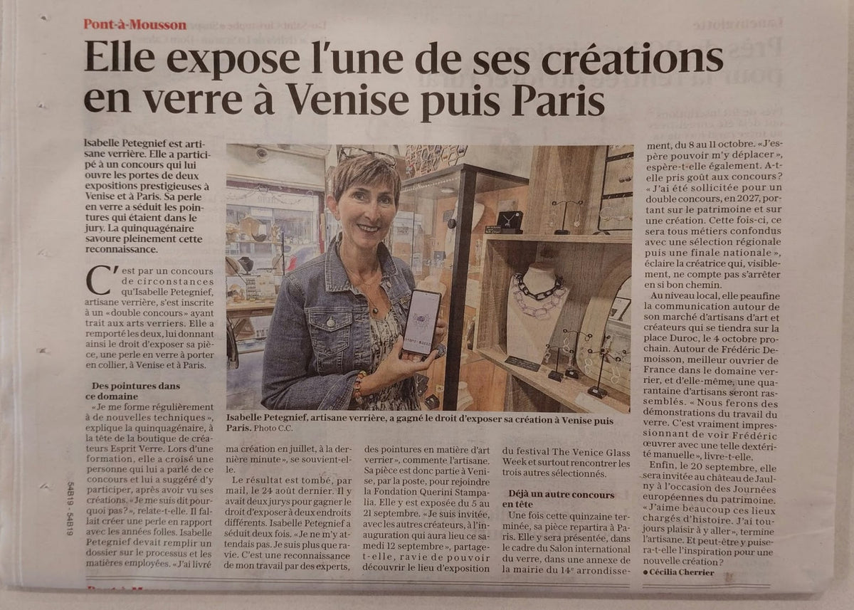 Esprit Verre à l'honneur : Isabelle Petegnief expose à Venise et à Paris