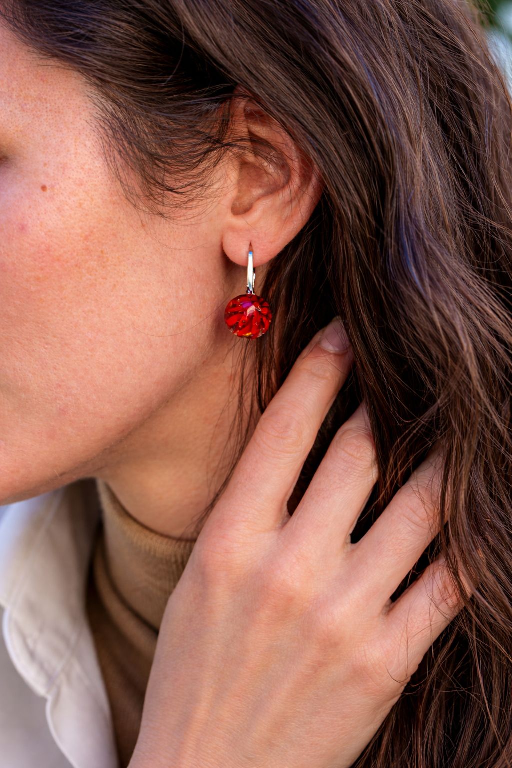 Boucles d'oreilles dormeuses "Eclat de Verre"