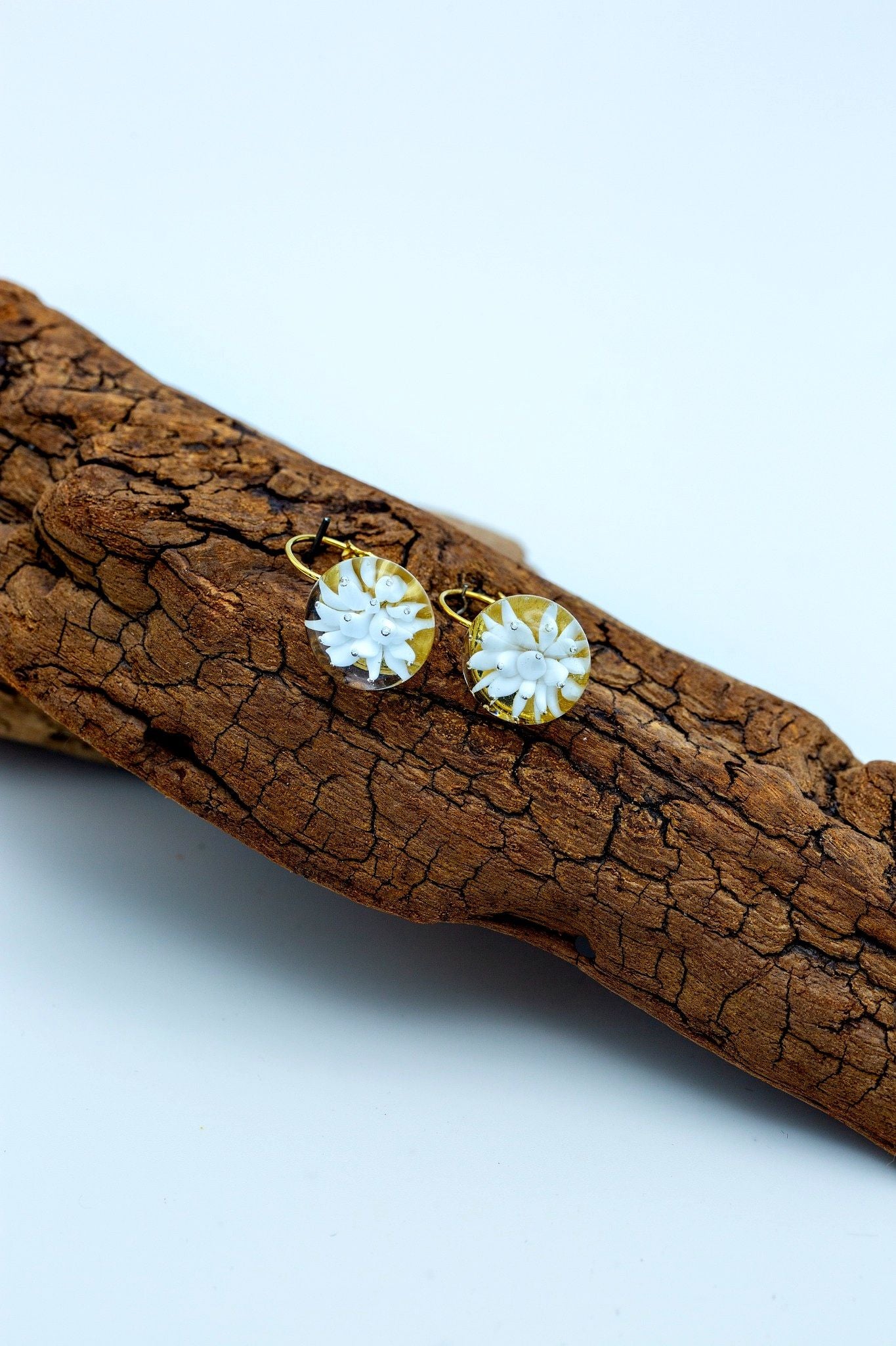 Boucles d'oreilles dormeuses "Eclat de Verre"