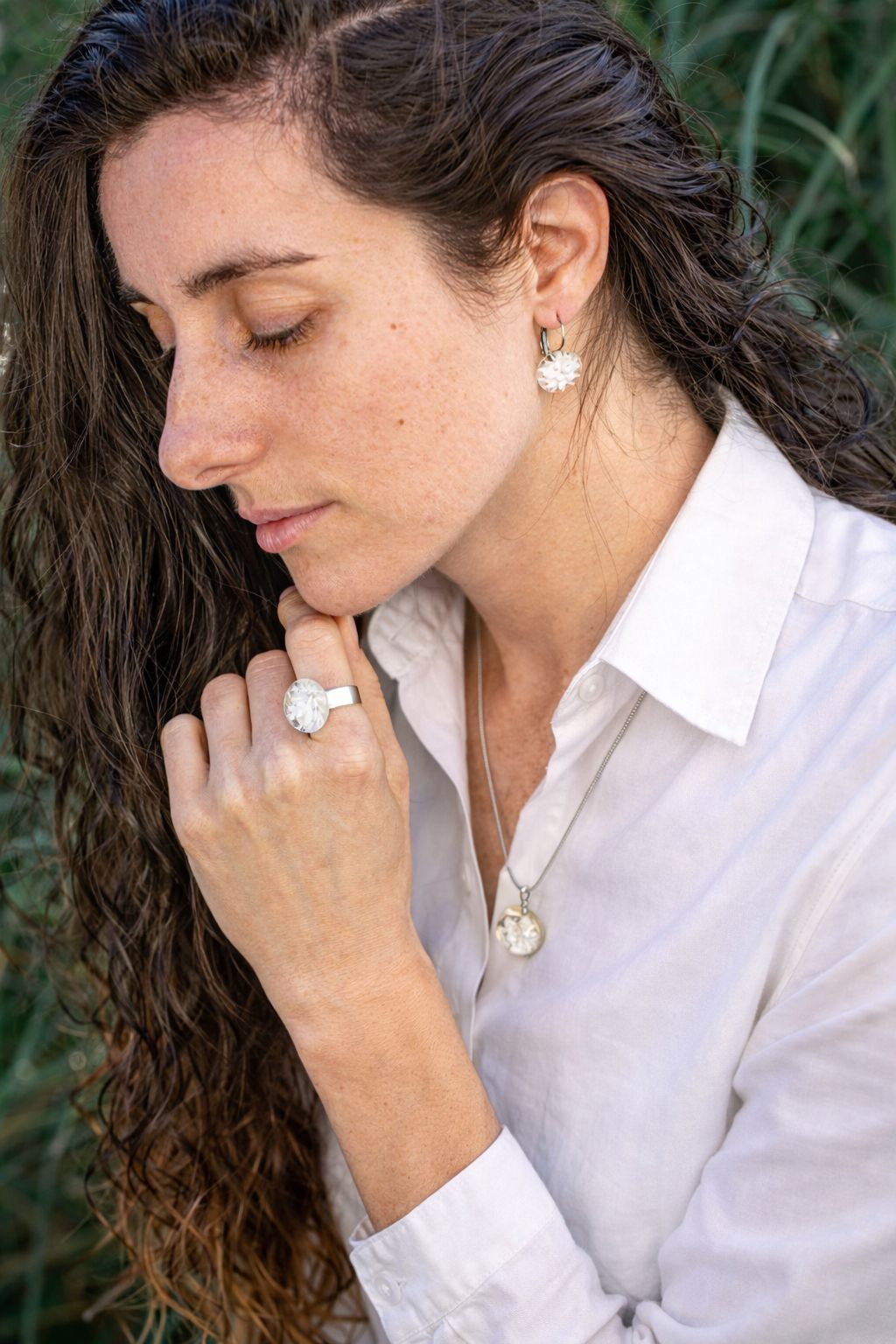 Boucles d'oreilles dormeuses "Eclat de Verre"