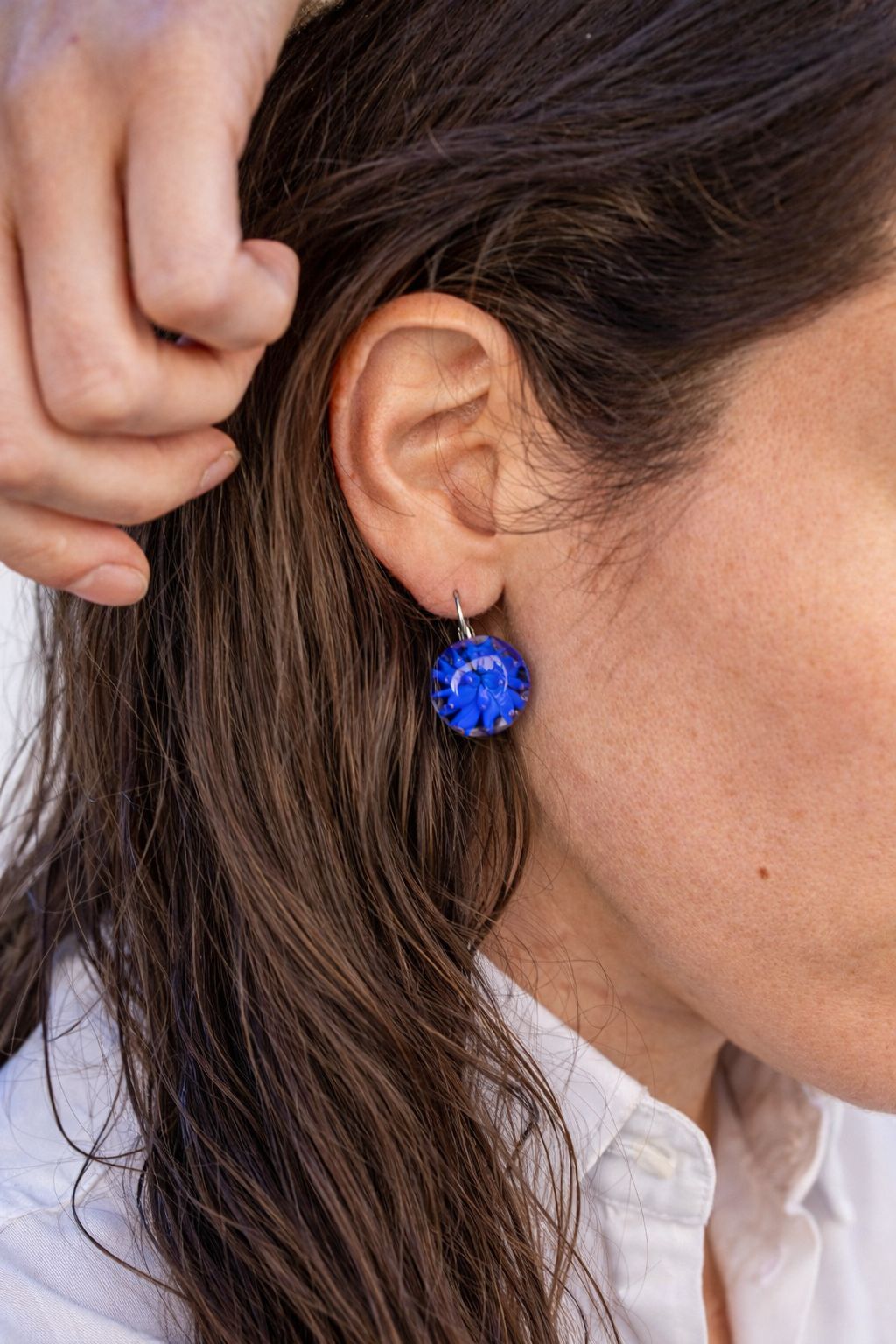 Boucles d'oreilles dormeuses "Eclat de Verre"