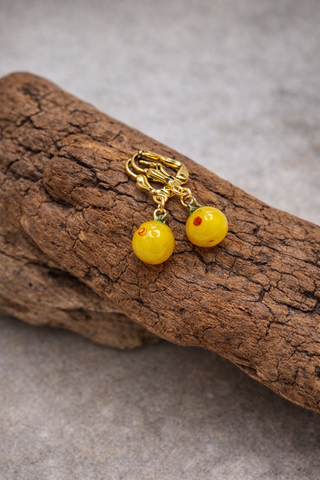 Boucles d'oreilles mirabelle "Patrimoine Lorrain"