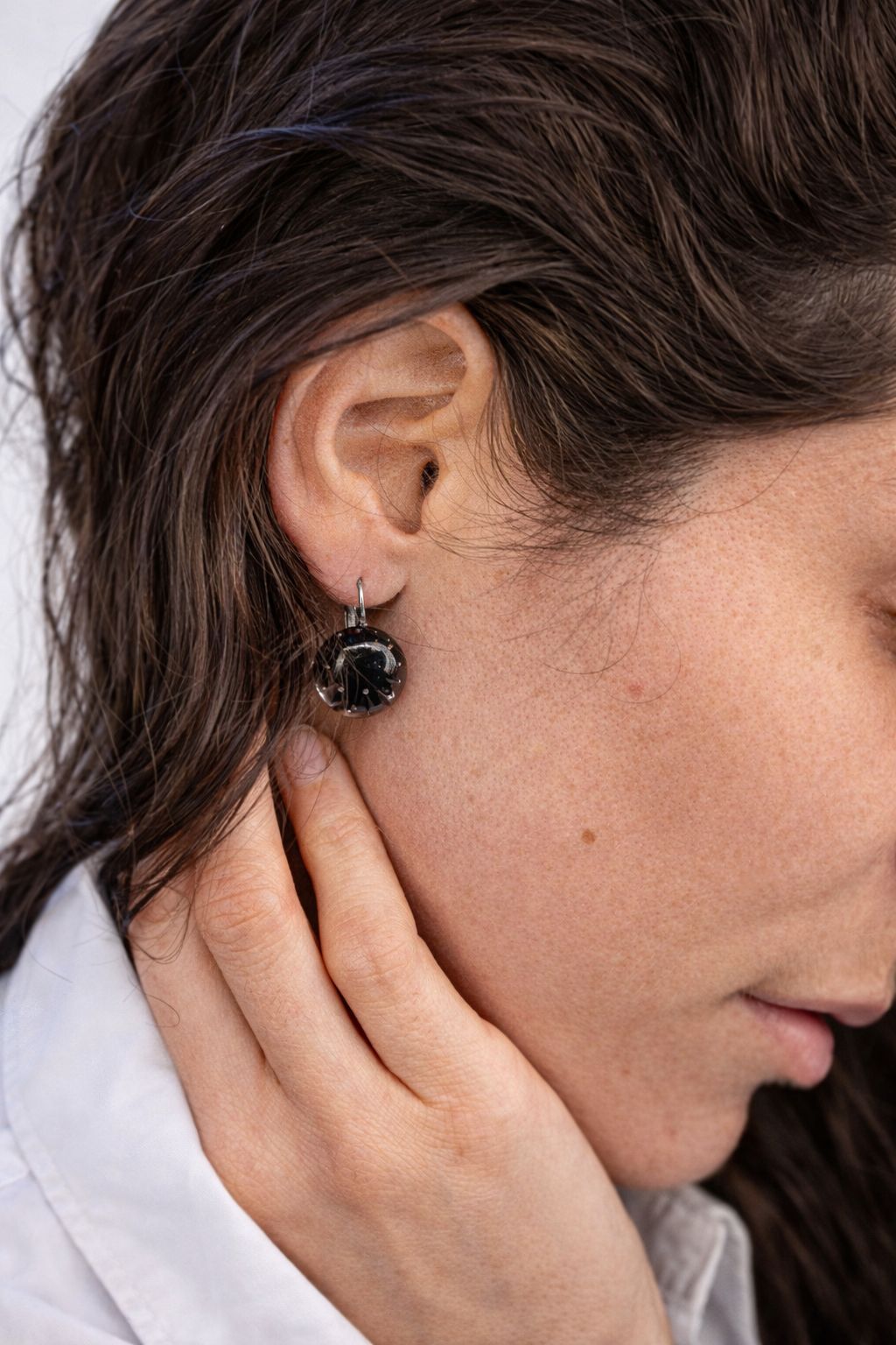 Boucles d'oreilles dormeuses "Eclat de Verre"