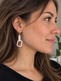 Boucles d’oreilles en chaîne de verre – Blanc