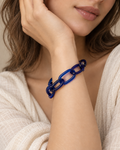 Bracelet Chaine de verre Bleu foncé