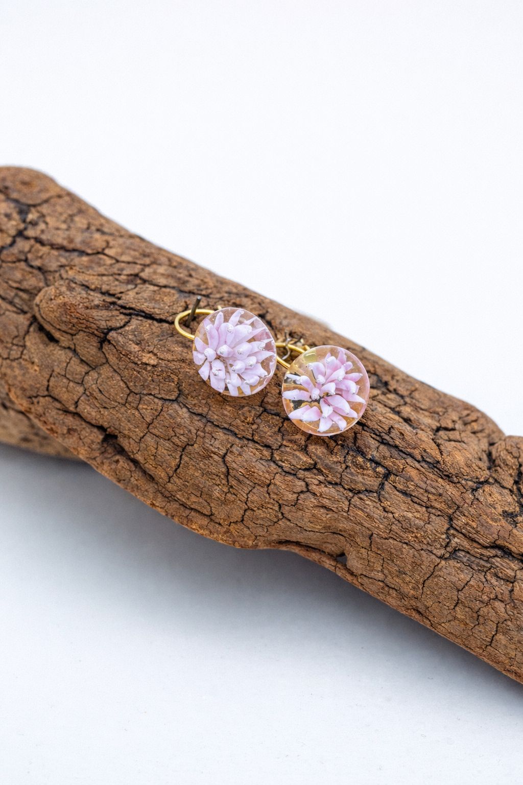 Boucles d'oreilles dormeuses "Eclat de Verre"