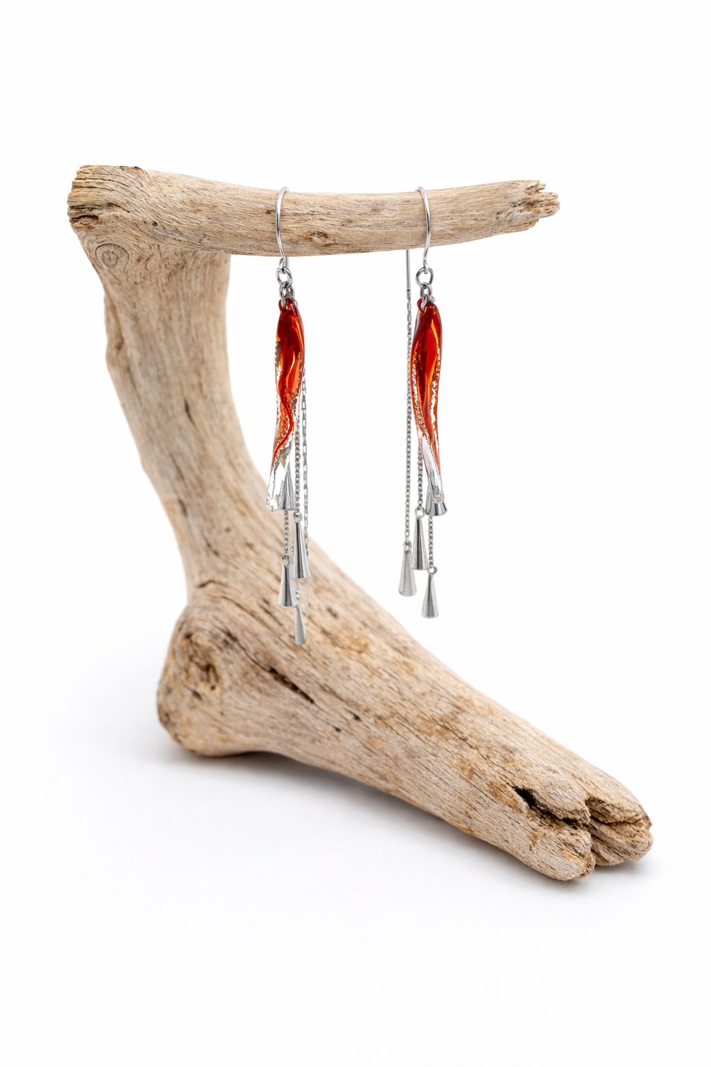 Boucles d'oreilles longues "Eclat de Verre"