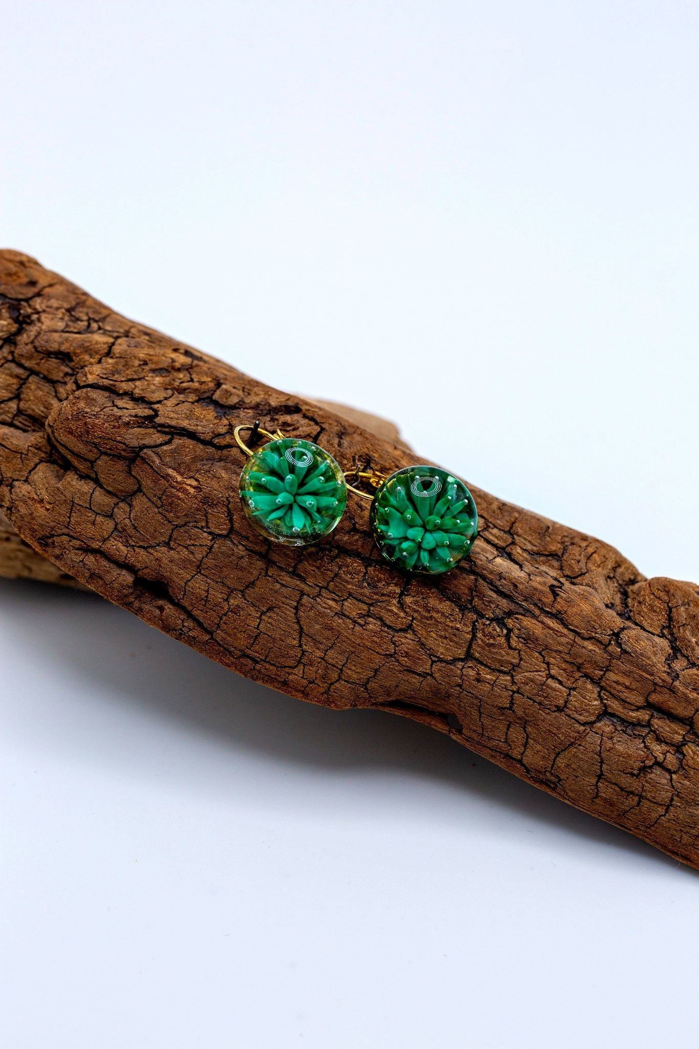 Boucles d'oreilles dormeuses "Eclat de Verre"