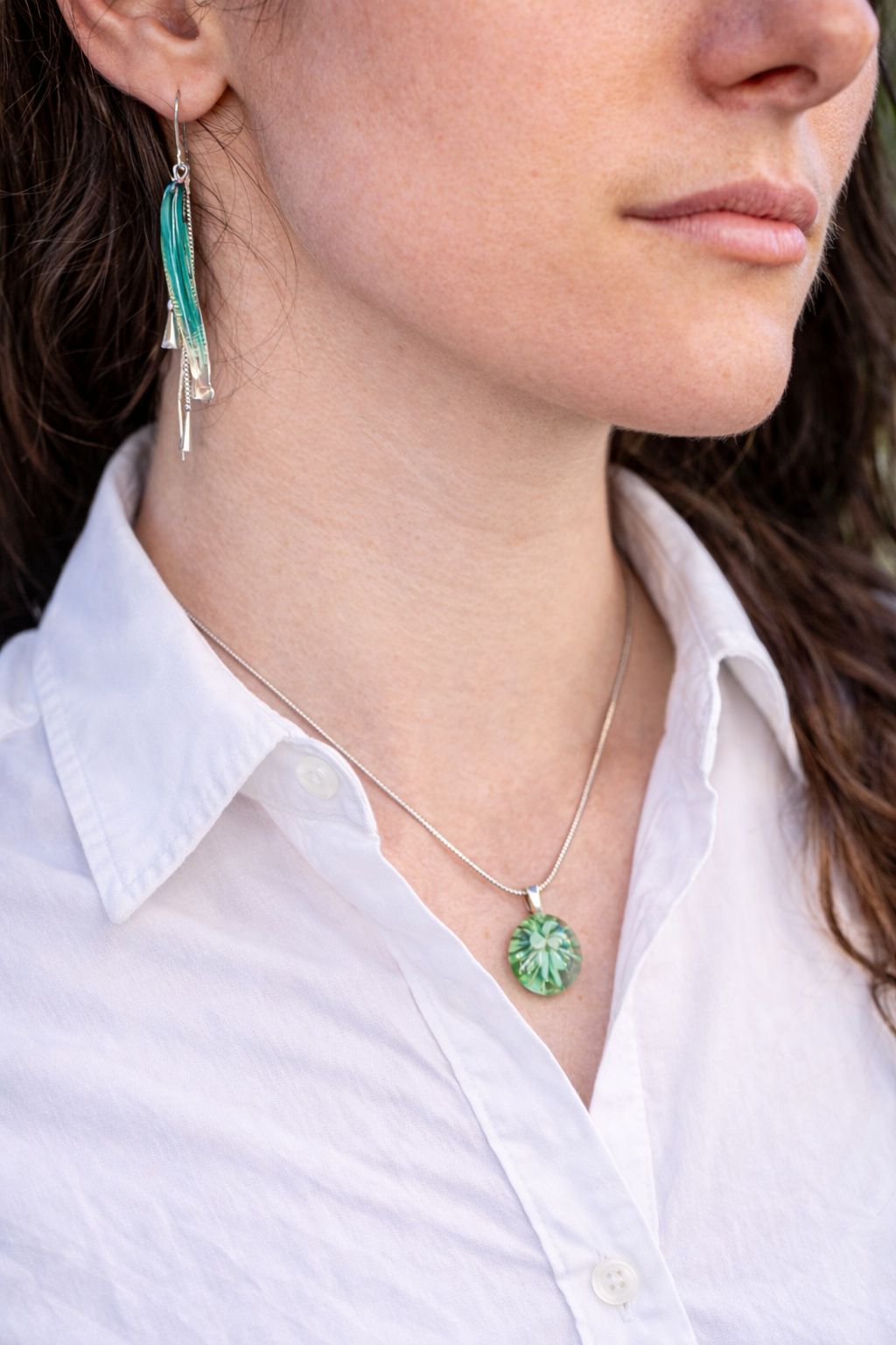 Boucles d'oreilles longues "Eclat de Verre"