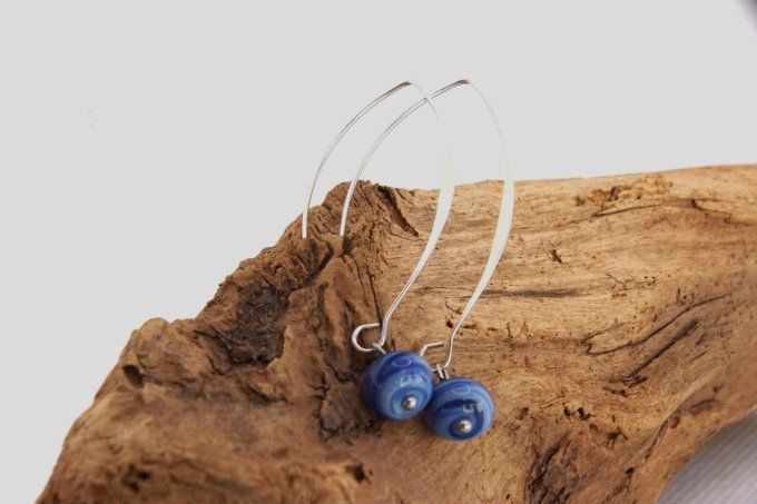 Boucles d'oreilles bleues